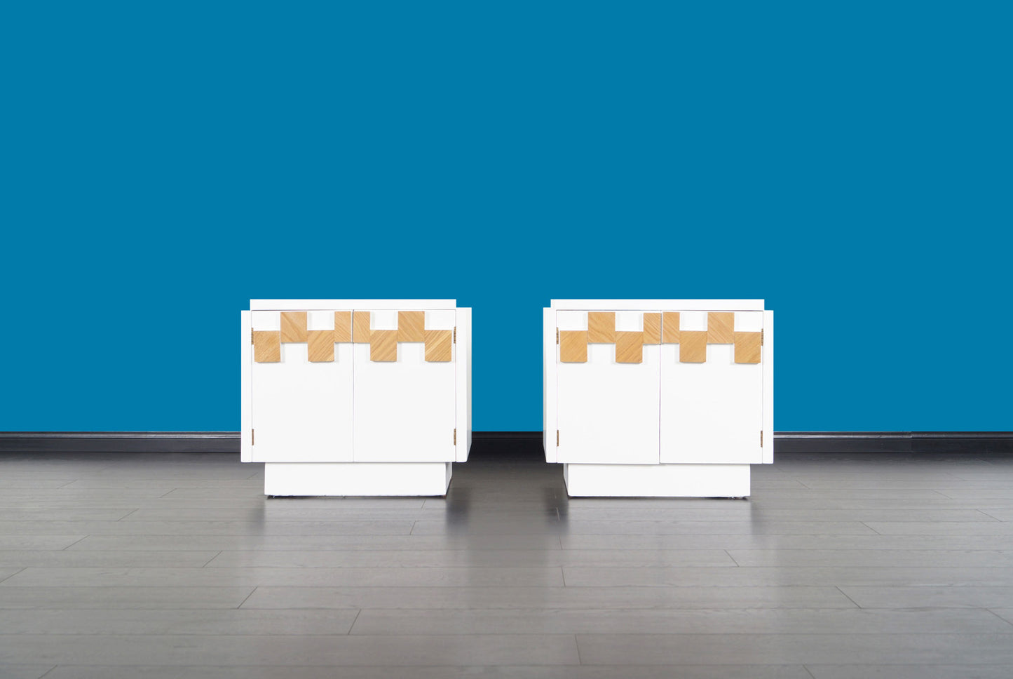 Mid-Century Brutalist Mosaic Nightstands by Lane Furniture