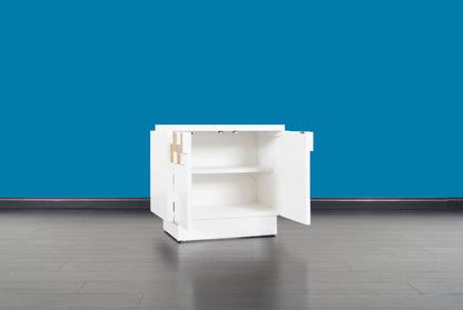 Mid-Century Brutalist Mosaic Nightstands by Lane Furniture