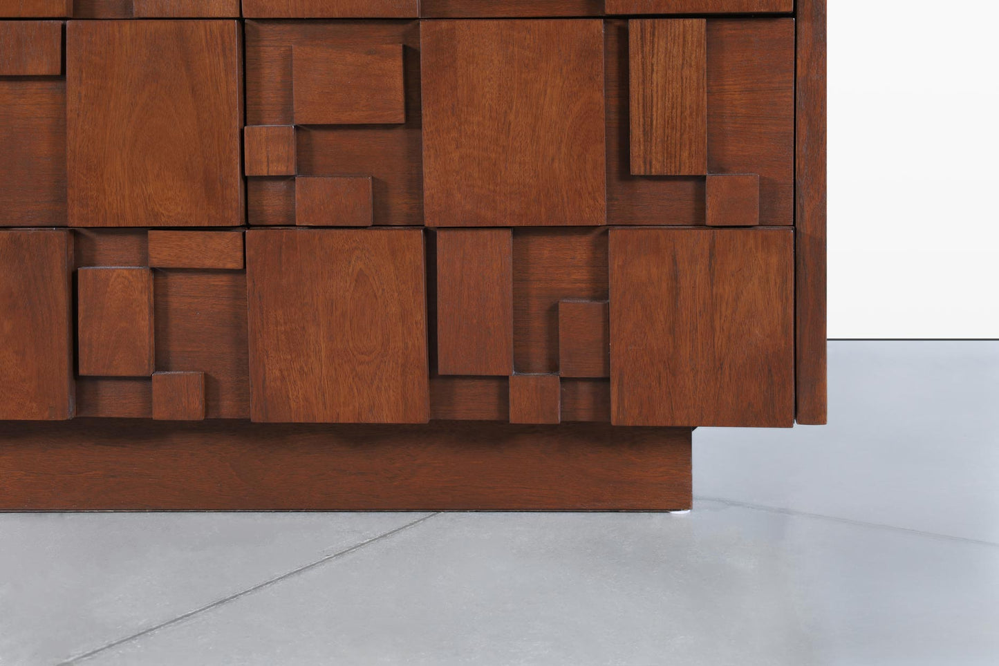 Vintage Brutalist “Staccato” Walnut Dresser by Lane