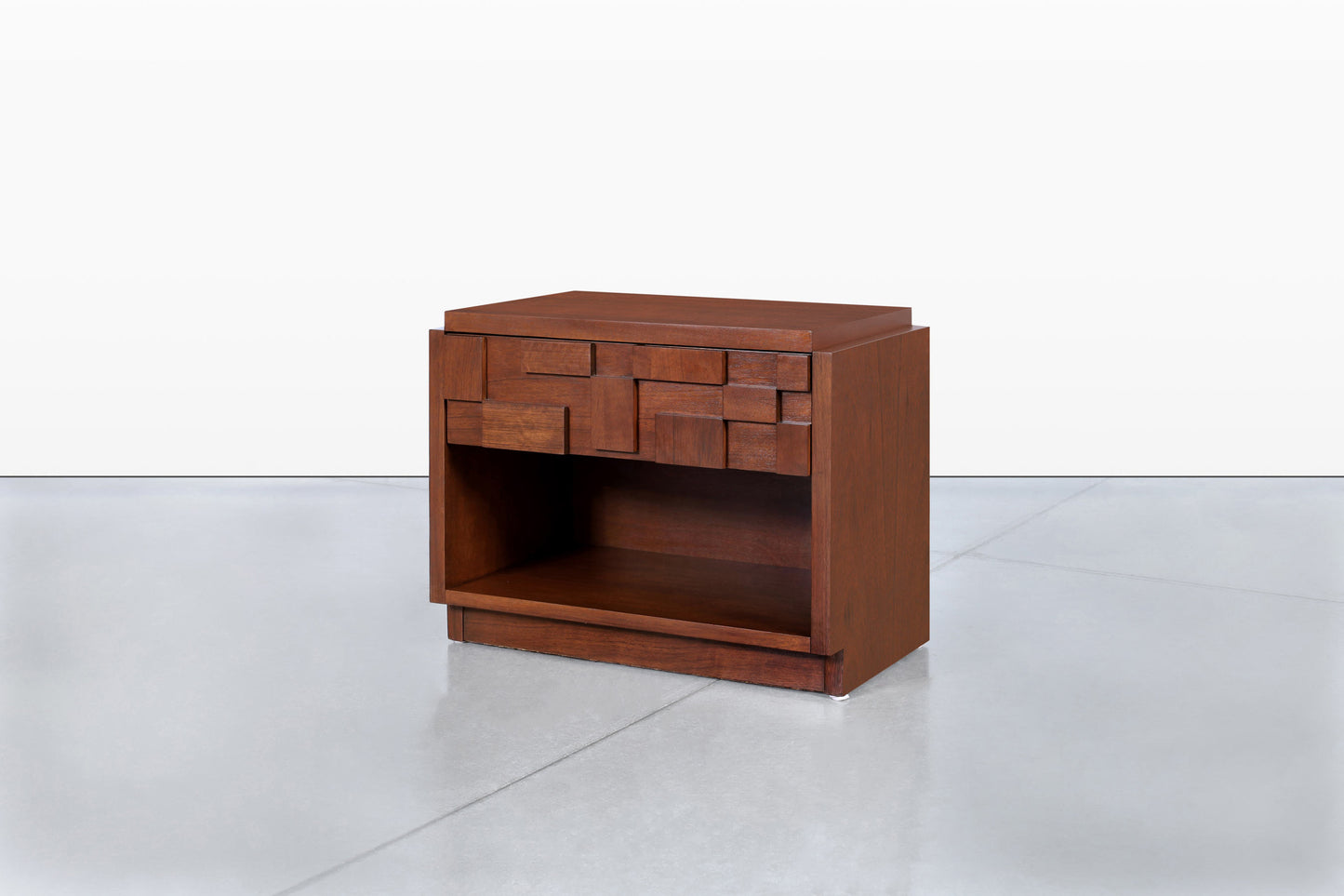 Vintage Brutalist “Staccato” Walnut Nightstands by Lane