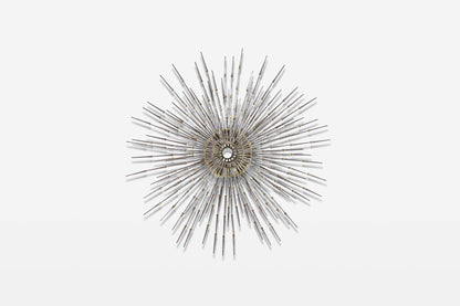 Vintage Brutalist “Starburst” Metal Wall Sculpture by A. Duerst, Signed