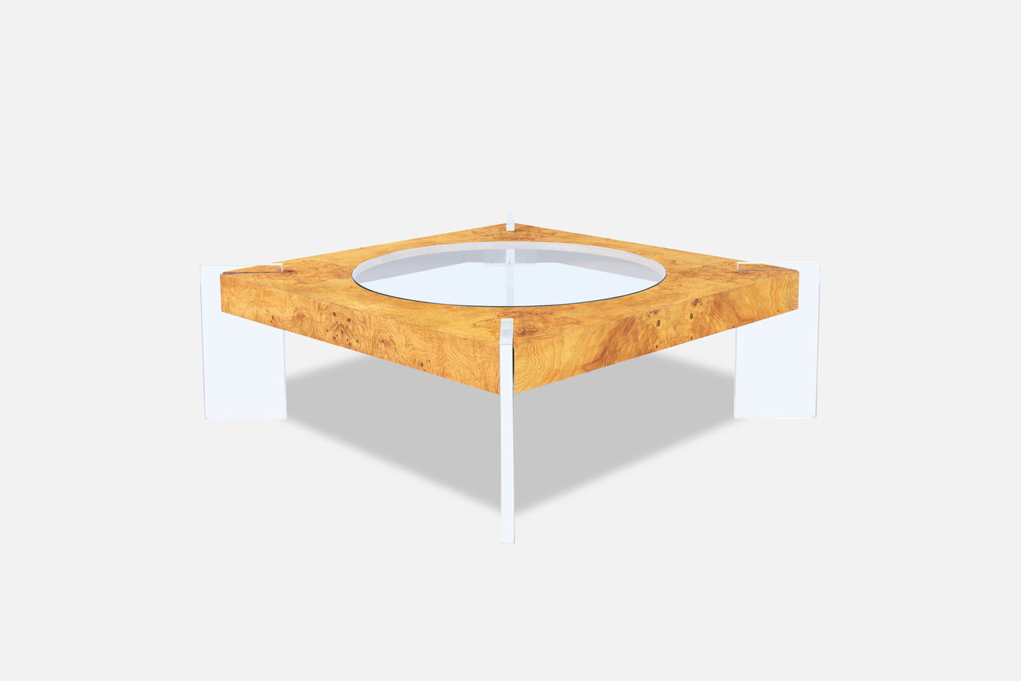 Vintage Burl Wood Coffee Table by Vladimir Kagan