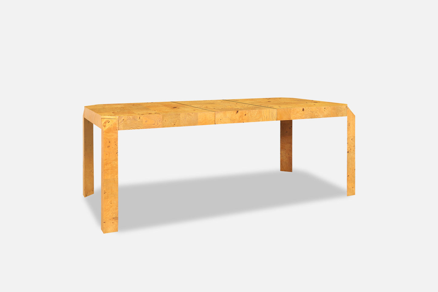 Vintage Burl Wood Parsons Dining Table