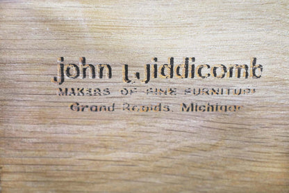 Vintage Burl Wood and Brass Campaign Desk by John Widdicomb