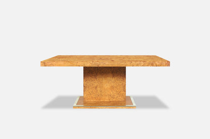 Vintage Burl Wood and Brass Dining Table by Thomasville
