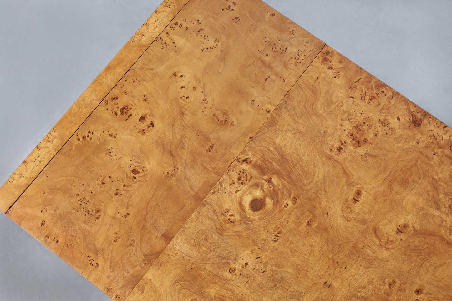 Vintage Burl Wood and Brass Dining Table by Thomasville