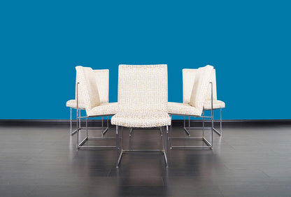 Vintage Chrome "Thin Line" Dining Chairs by Milo Baughman