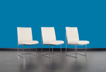 Vintage Chrome "Thin Line" Dining Chairs by Milo Baughman