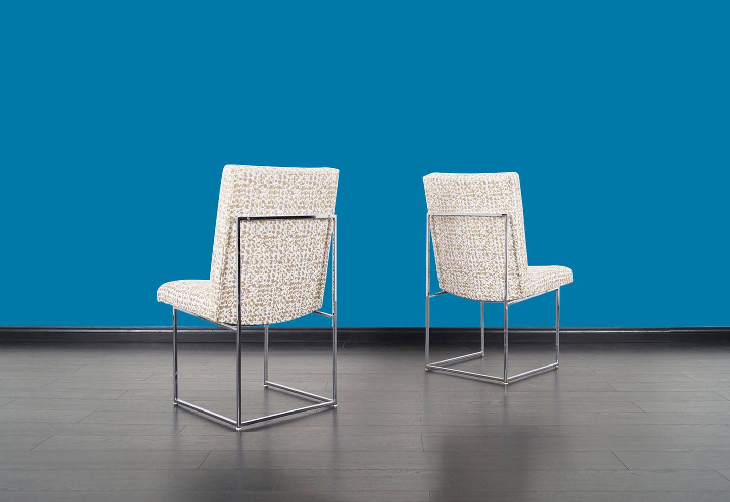 Vintage Chrome "Thin Line" Dining Chairs by Milo Baughman