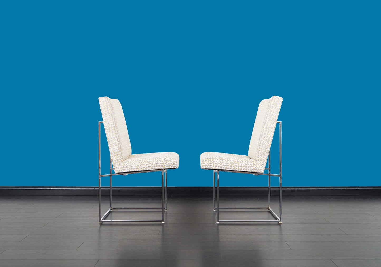 Vintage Chrome "Thin Line" Dining Chairs by Milo Baughman