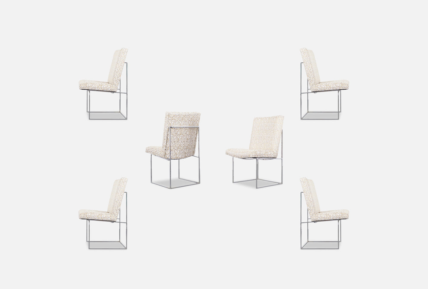 Vintage Chrome "Thin Line" Dining Chairs by Milo Baughman