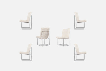Vintage Chrome "Thin Line" Dining Chairs by Milo Baughman