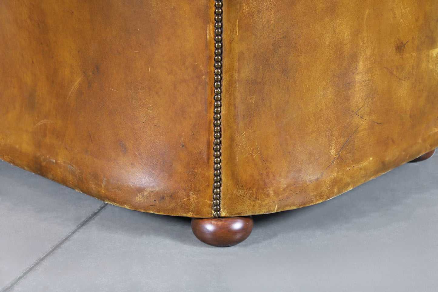 Vintage English Leather Chesterfield Club Chairs