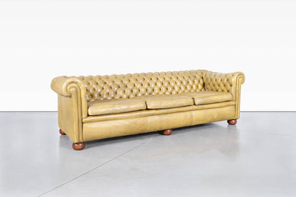 Vintage English Leather Chesterfield Sofa