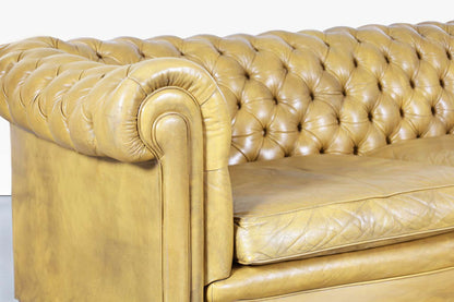 Vintage English Leather Chesterfield Sofa