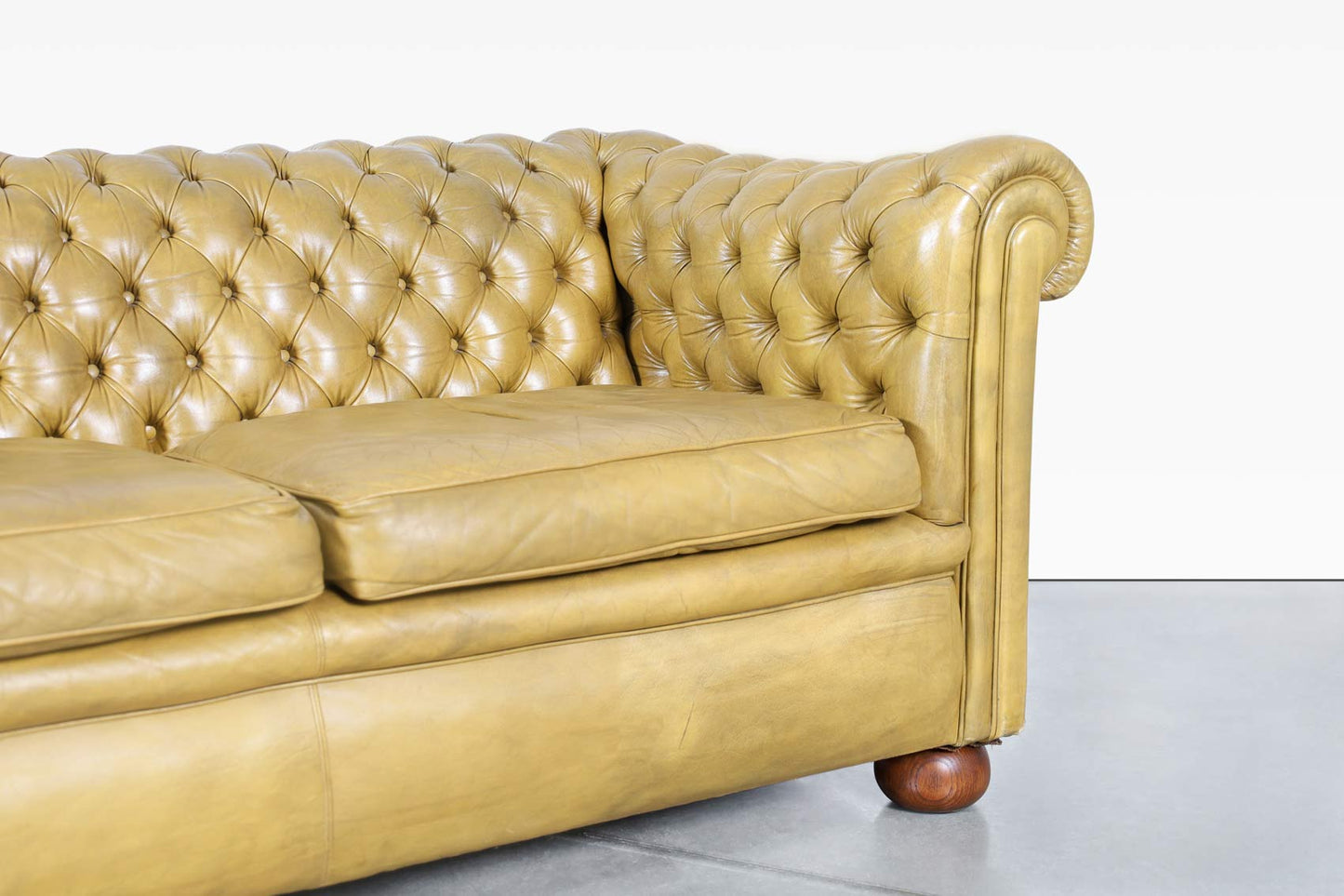 Vintage English Leather Chesterfield Sofa