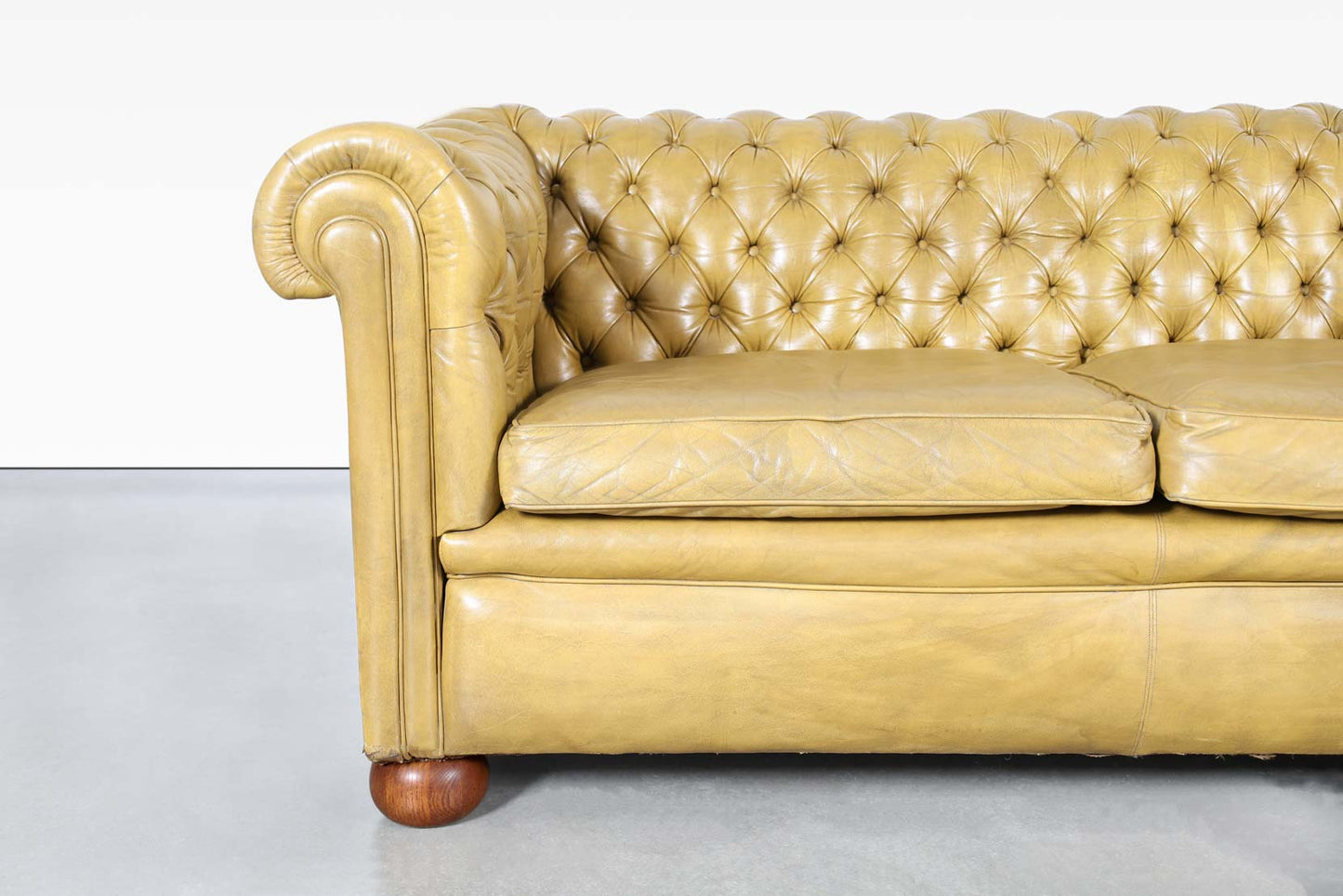 Vintage English Leather Chesterfield Sofa