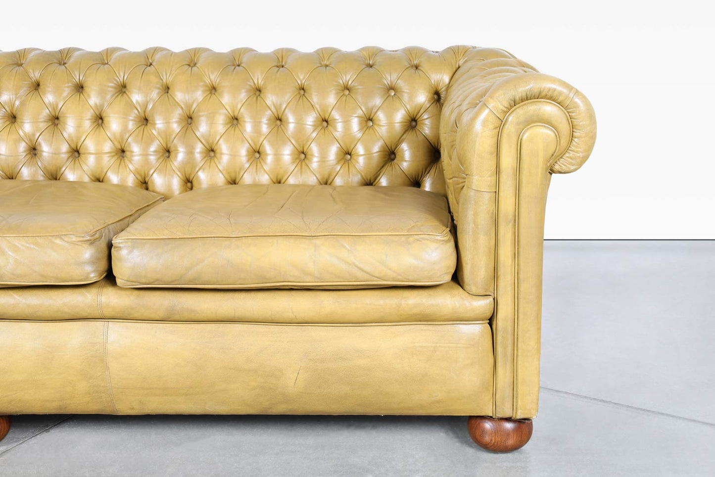 Vintage English Leather Chesterfield Sofa