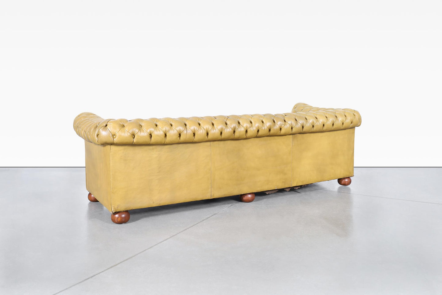 Vintage English Leather Chesterfield Sofa