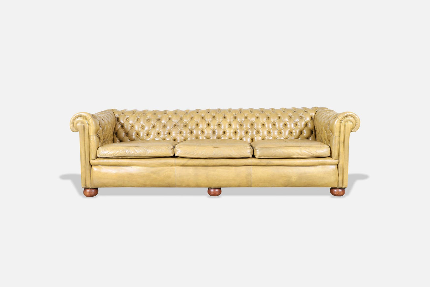 Vintage English Leather Chesterfield Sofa