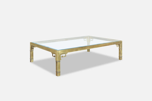 Vintage Hollywood Regency Brass Coffee Table by Mastercraft