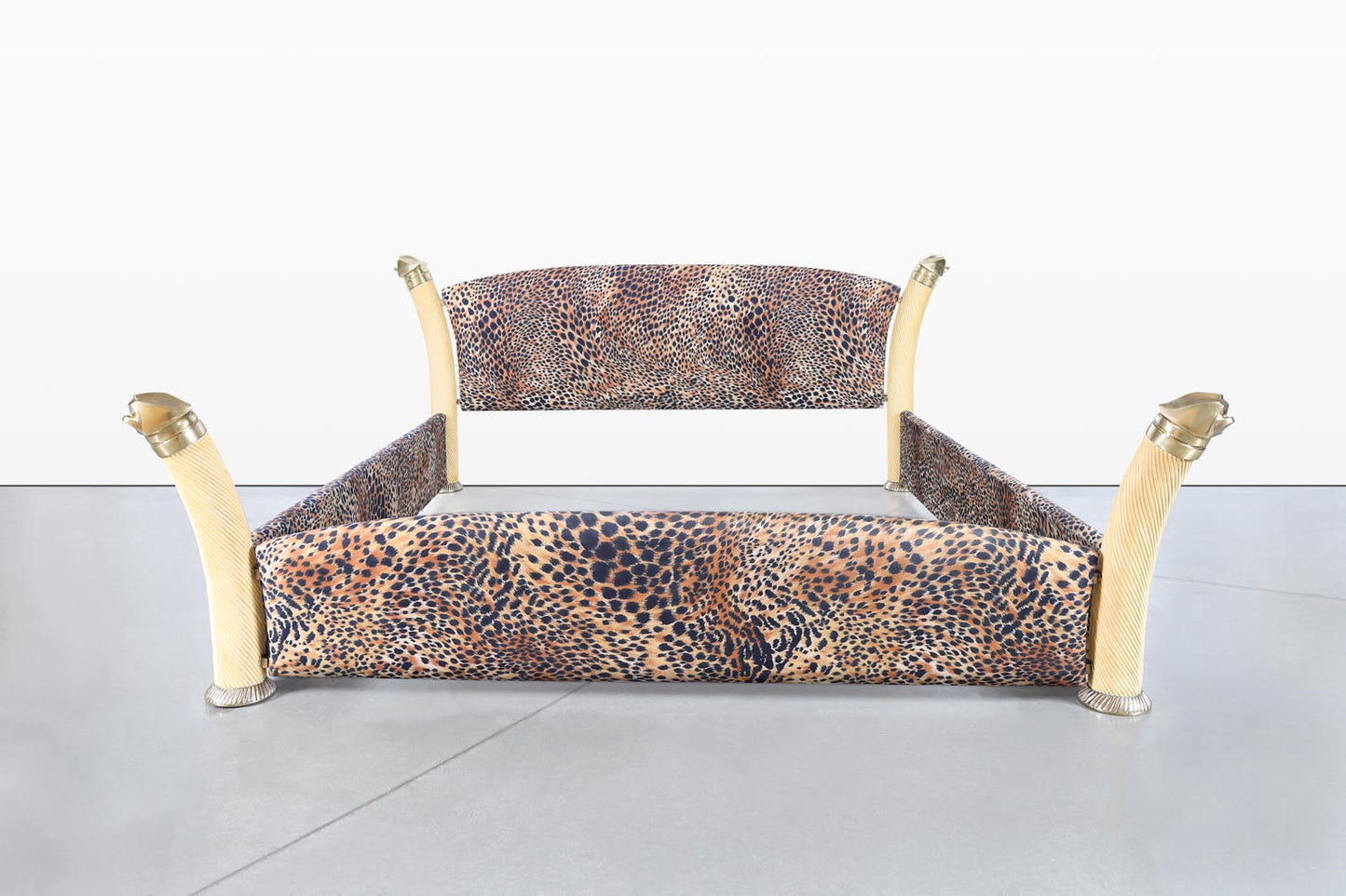 Vintage Hollywood Regency Brass King-Size Bed by Enrique Garcel