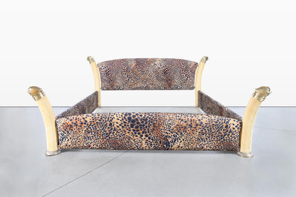 Vintage Hollywood Regency Brass King-Size Bed by Enrique Garcel