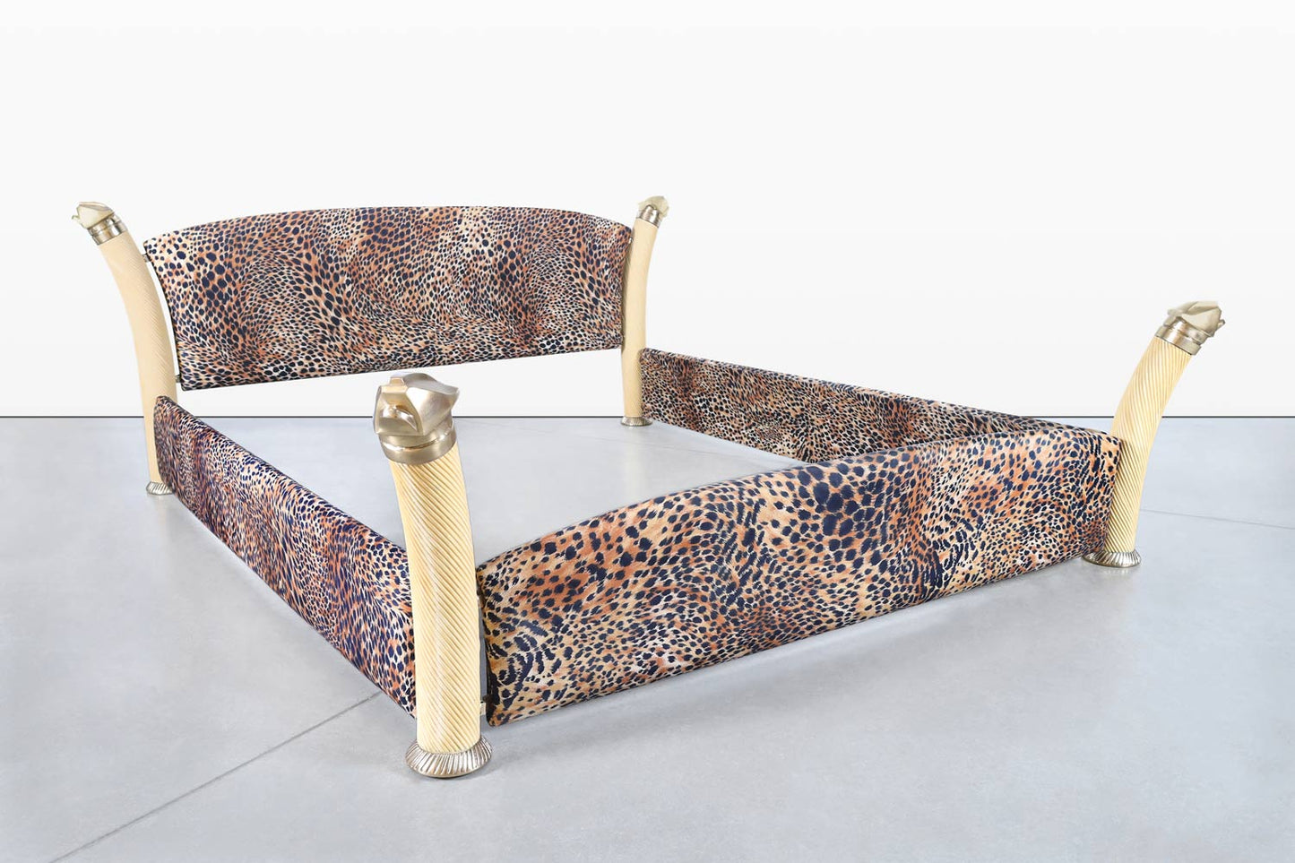 Vintage Hollywood Regency Brass King-Size Bed by Enrique Garcel