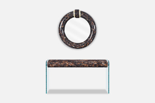 Vintage Horn Console Table with Mirror by Enrique Garcel for Jimeco LTDA.
