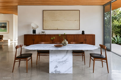 Vintage Italian Bianco Carrara Marble Dining Table, 1970s