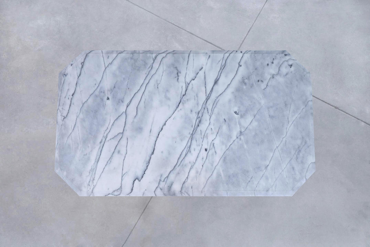 Vintage Italian Bianco Carrara Marble Dining Table, 1970s