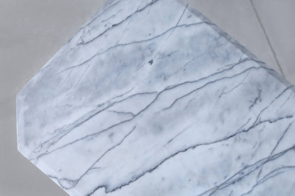 Vintage Italian Bianco Carrara Marble Dining Table, 1970s