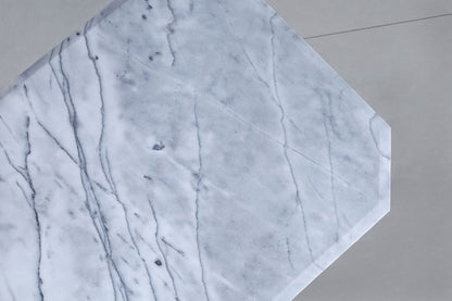 Vintage Italian Bianco Carrara Marble Dining Table, 1970s