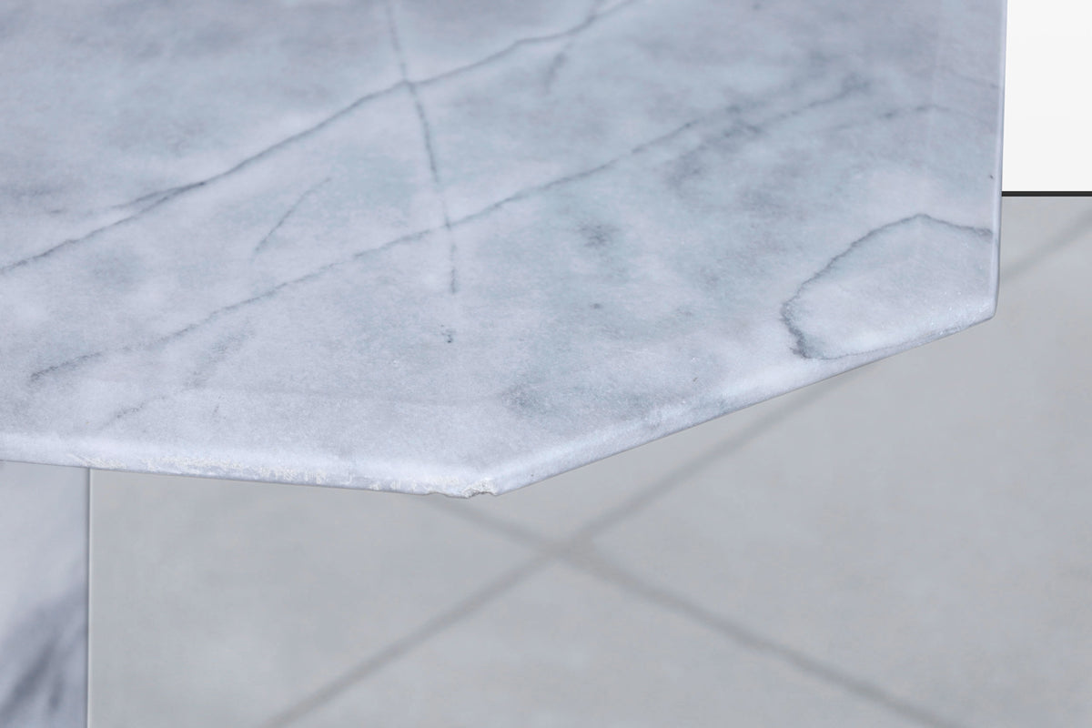 Vintage Italian Bianco Carrara Marble Dining Table, 1970s