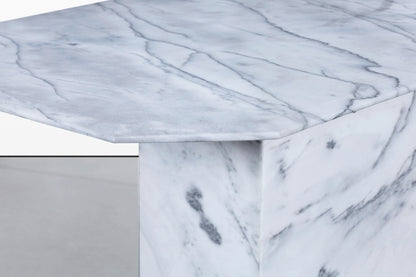 Vintage Italian Bianco Carrara Marble Dining Table, 1970s