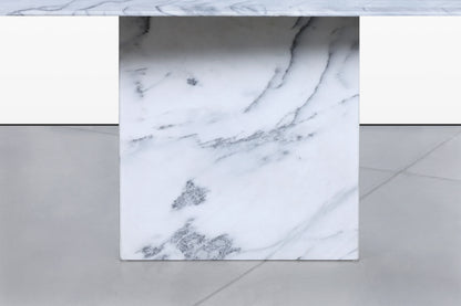 Vintage Italian Bianco Carrara Marble Dining Table, 1970s