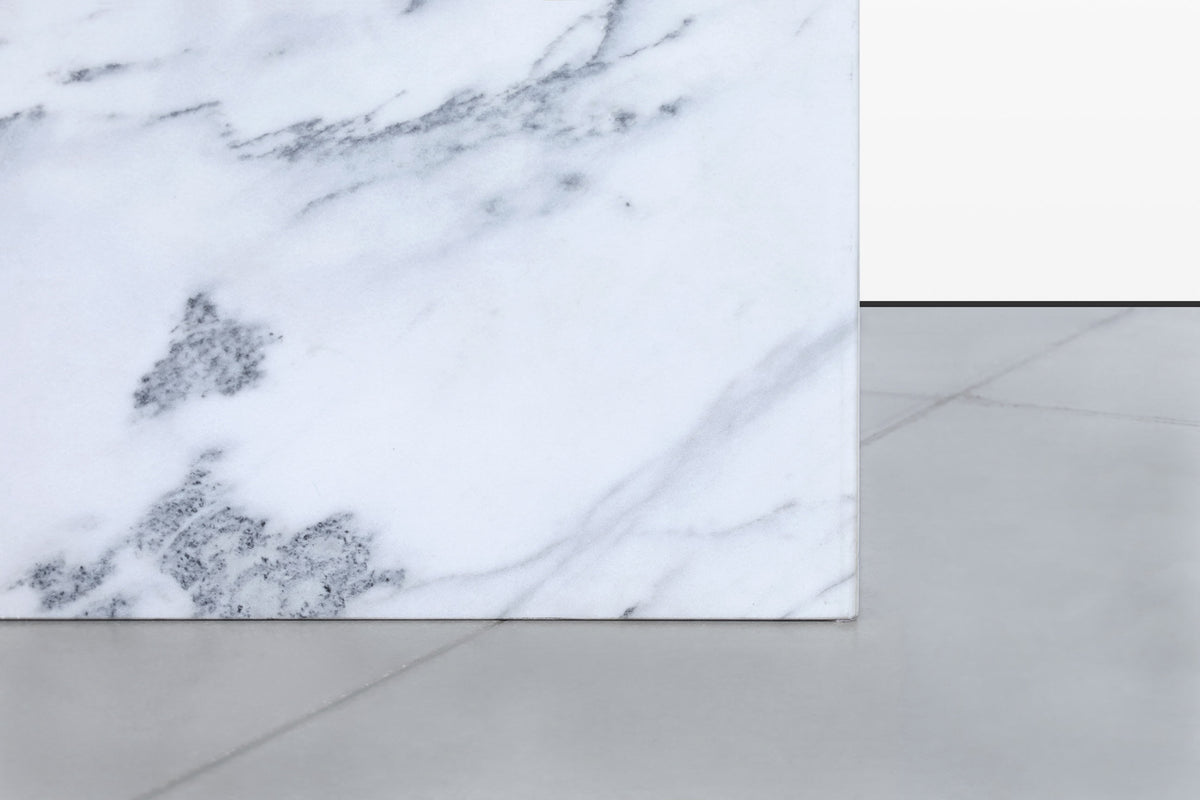 Vintage Italian Bianco Carrara Marble Dining Table, 1970s