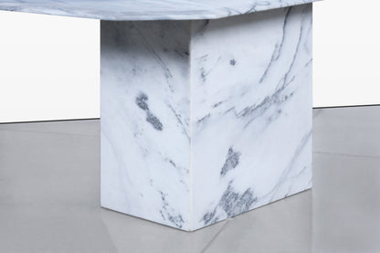 Vintage Italian Bianco Carrara Marble Dining Table, 1970s