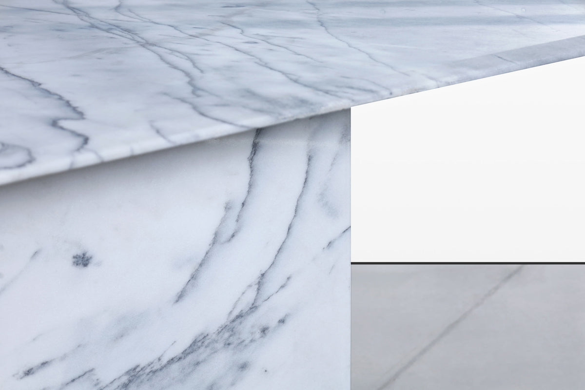 Vintage Italian Bianco Carrara Marble Dining Table, 1970s