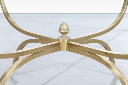 Vintage Italian Brass Lion Heads Coffee Table