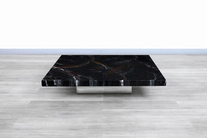 Italian Modernist Faux Marble Cocktail Table by Willy Rizzo