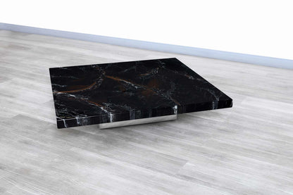 Italian Modernist Faux Marble Cocktail Table by Willy Rizzo