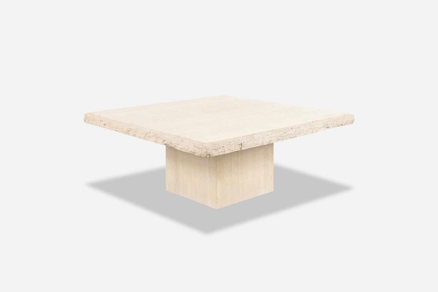 Italian Modernist Live Edge Travertine Coffee Table