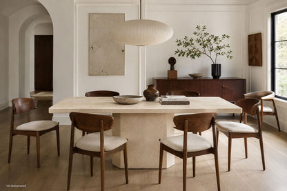 Vintage Italian Modern Botticino Marble Dining Table, 1970s
