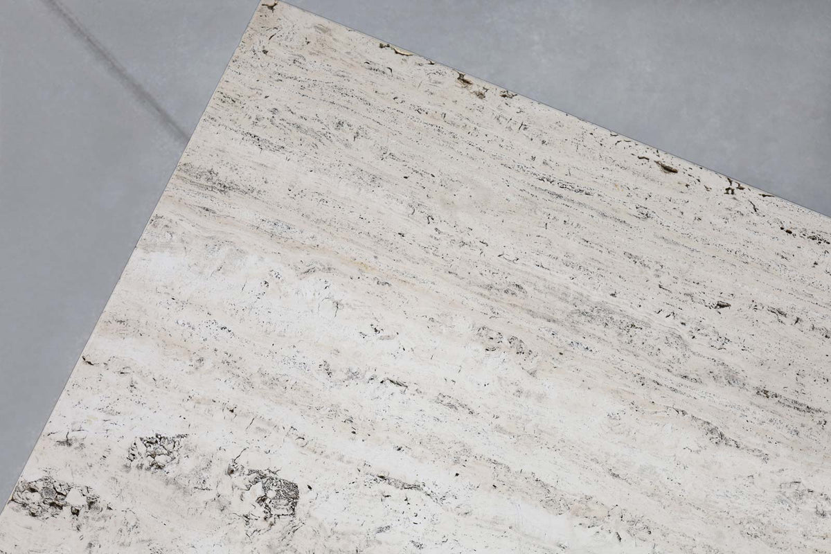 Vintage Italian Modern Sculptural Travertine Coffee Table, 1970s