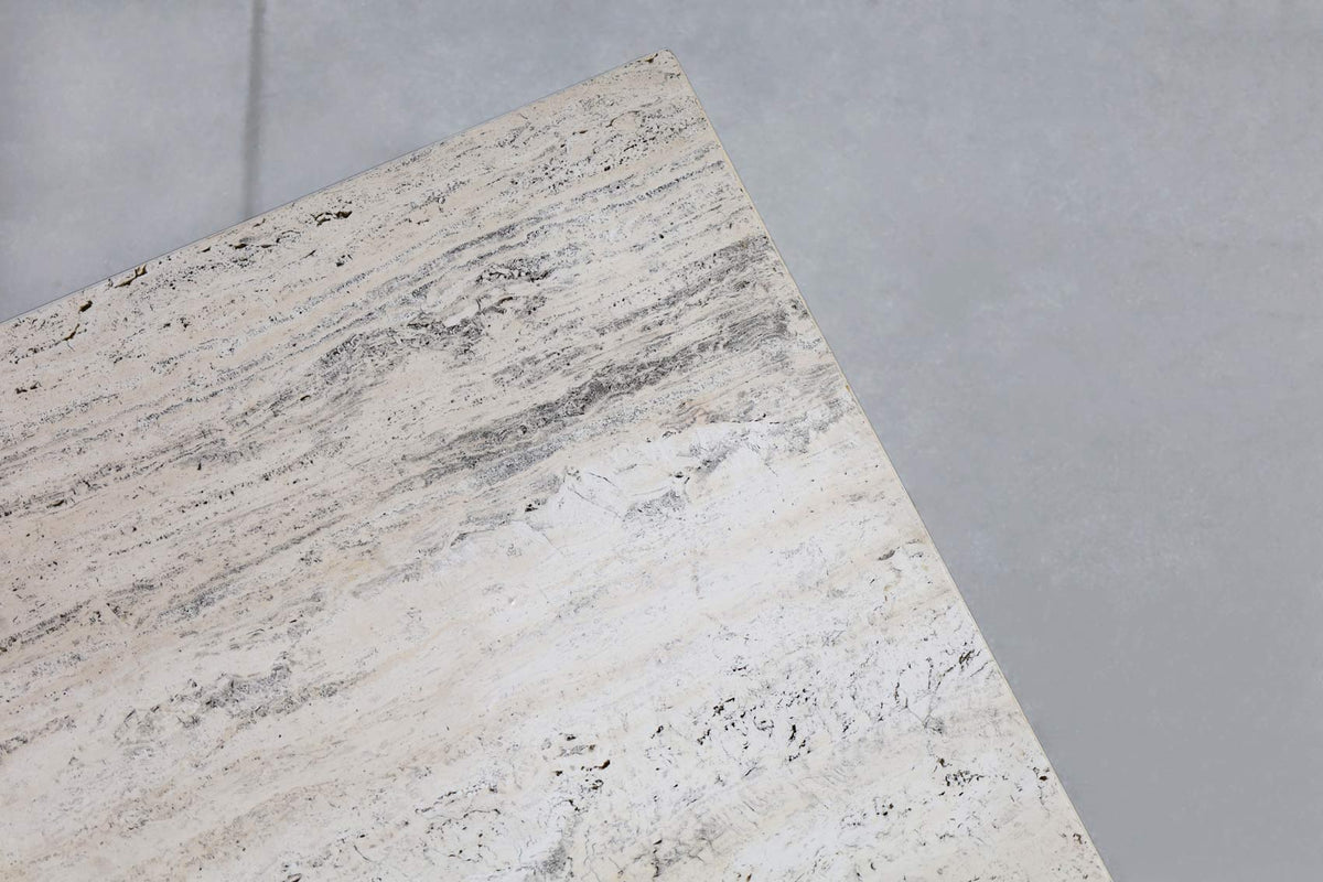 Vintage Italian Modern Sculptural Travertine Coffee Table, 1970s