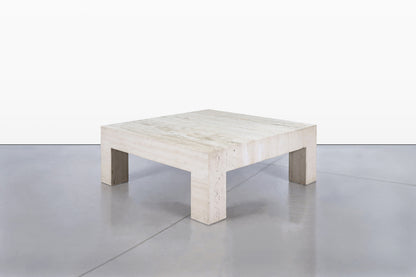 Vintage Italian Modern Sculptural Travertine Coffee Table, 1970s