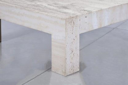 Vintage Italian Modern Sculptural Travertine Coffee Table, 1970s