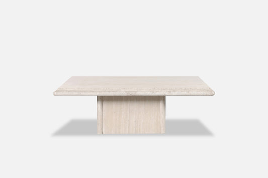 Vintage Italian Modern Travertine Coffee Tables with Bullnose Edge, 1980s