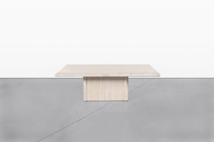 Vintage Italian Modern Travertine Coffee Tables with Bullnose Edge, 1980s